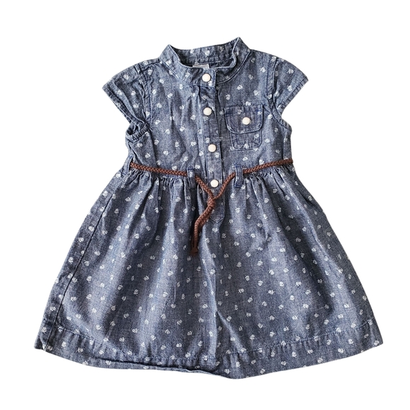 Carter's Denim Pearl Snap Dress - Picture 1 of 7
